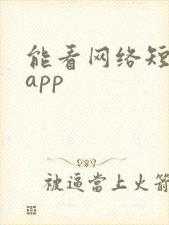 能看网络短剧的app