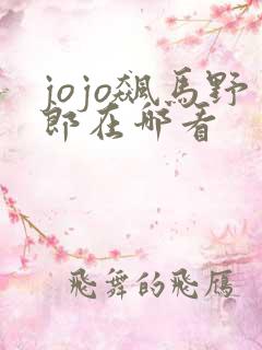 jojo飙马野郎在哪看