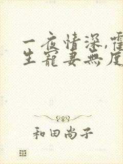 一夜情深,霍先生宠妻无度小说免费看