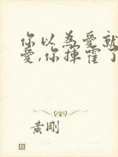 你以为爱就是被爱,你挥霍了我的崇拜