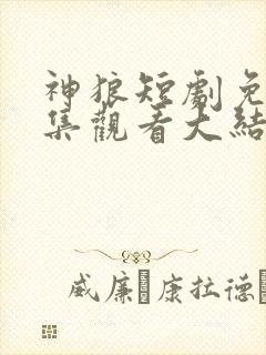 神狼短剧免费全集观看大结局视频