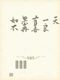 如果有一天,我不再善良