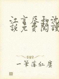 江言辰和沈棠小说免费阅读