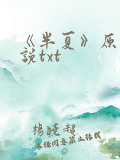 《半夏》原著小说txt