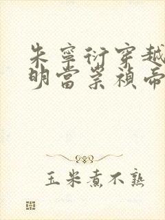 朱宁衍穿越到大明当崇祯帝的小说