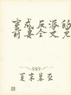 穿成反派的炮灰前妻全文免费阅读