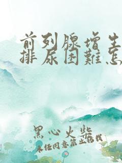 前列腺增生造成排尿困难怎么办