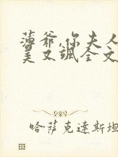 薄爷,你夫人又美又飒全文免费阅读