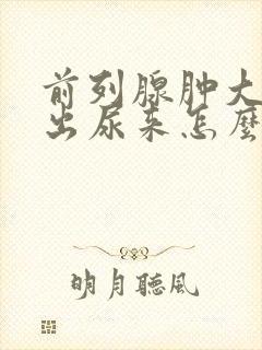 前列腺肿大尿不出尿来怎么办