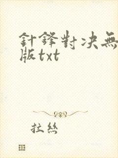 针锋对决无删减版txt