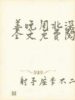 姜晚周北深小说全文免费阅读最新