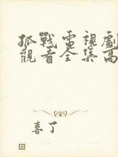 孤战电视剧免费观看全集高清