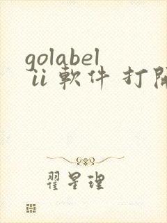 golabel ii 软件 打开pdf文件