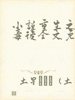 小说重生之将门毒后全文免费