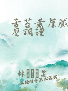 舌苔黄厚腻是怎么调理