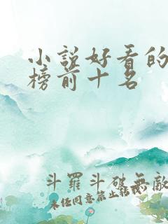 小说好看的排行榜前十名