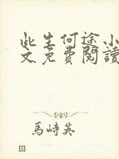 此生何途小说全文免费阅读