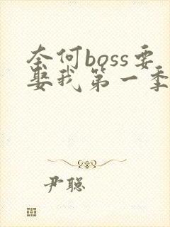 奈何boss要娶我第一季免费版高清
