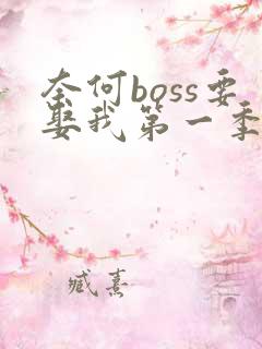 奈何boss要娶我第一季免费观看全集完整版