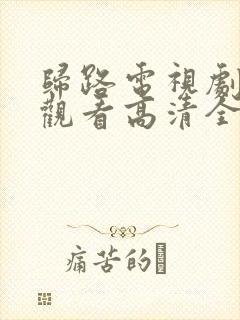 归路电视剧免费观看高清全集完整版