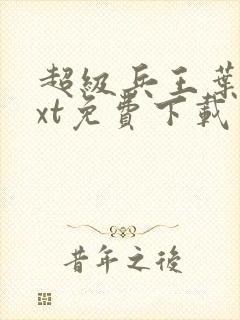 超级兵王叶谦txt免费下载