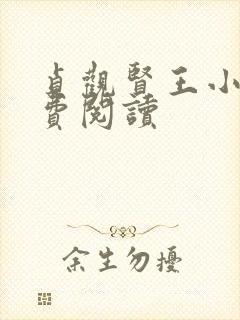 贞观贤王小说免费阅读