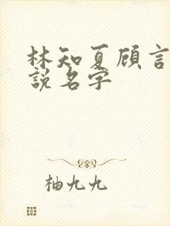 林知夏顾言泽小说名字