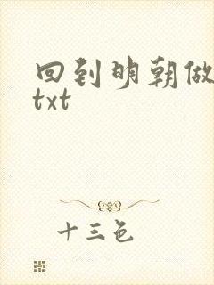 回到明朝做昏君txt