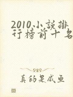 2010小说排行榜前十名完结
