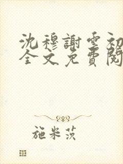 沈穆谢云初小说全文免费阅读