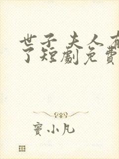 世子 夫人有喜了短剧免费观看