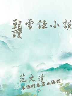 朝雪录小说免费读