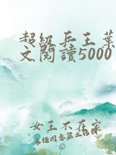 超级兵王叶谦全文阅读5000