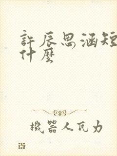 许辰思涵短剧叫什么