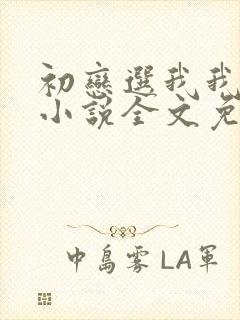 初恋选我我超甜小说全文免费阅读