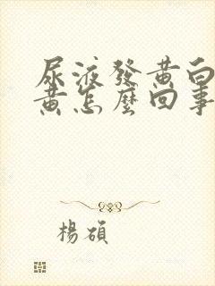 尿液发黄白带发黄怎么回事