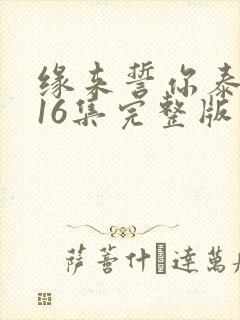 缘来誓你泰剧全16集完整版