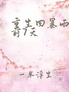 重生回暴雨末世前7天