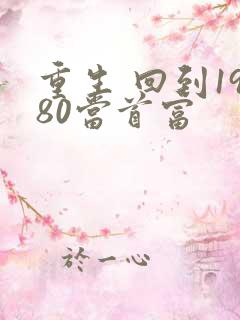 重生 回到1980当首富