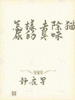 怎样去除猫屎猫尿的臭味