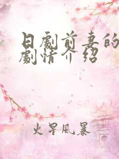 日剧前妻的复仇剧情介绍