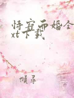 恃宠而婚全文txt下载