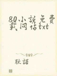 80小说免费下载网站txt