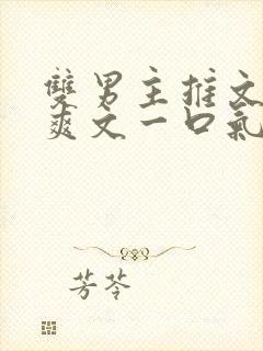 双男主推文完结爽文一口气看完