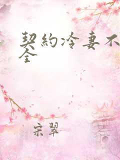 契约冷妻不好惹全