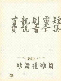 有龙则灵短剧免费观看全集