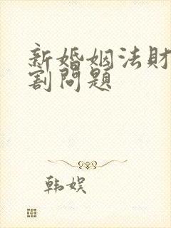 新婚姻法财产分割问题