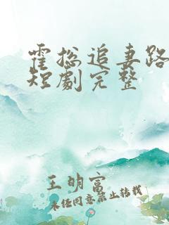 霍总追妻路漫漫短剧完整