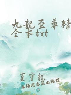 九龙至尊精校版全本txt
