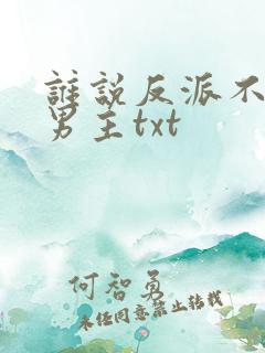 谁说反派不能当男主txt